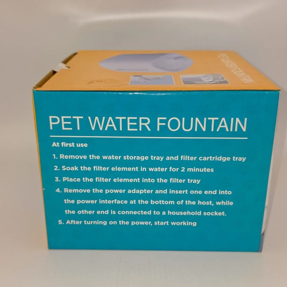 2500ML USB Round Pet Water Fountain, Automatic Cat Water Dispenser With Circulat